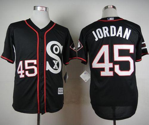 White Sox #45 Michael Jordan Black New Cool Base Stitched MLB Jerseys - Click Image to Close